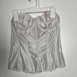 Dominique White boned bustier Bridal side 34C